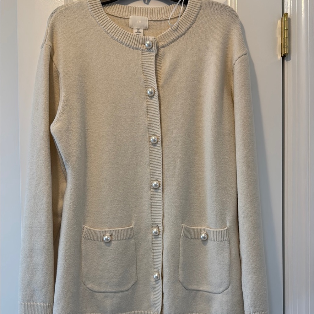 H&M Pearl Button-Up Women's Sweater